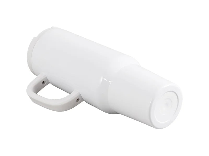 Sublimation 50oz/1500ml Stainless Steel White Travel Tumbler with Lid & Straw(White Handle)