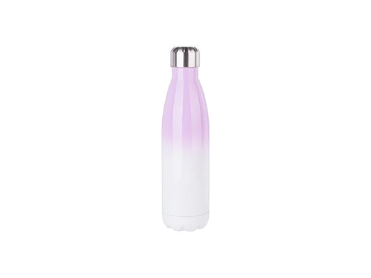 Sublimation 17oz/500ml Stainless Steel Cola Shaped Bottle (Gradient Color White&Purple)