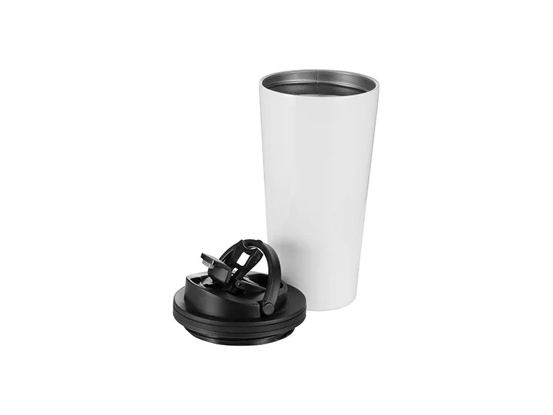Sublimation 16oz Stainless Steel Tumbler (White) w/ Handle