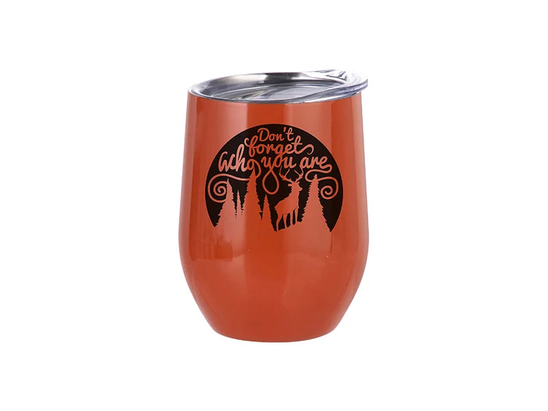 Sublimation 12oz Stainless Steel Stemless Wine Cup (Orange)