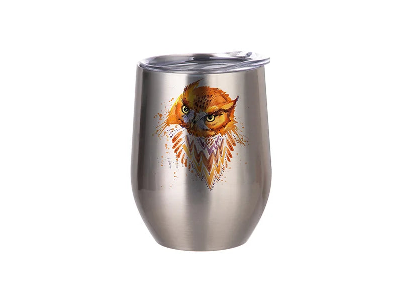 Sublimation 12oz Stainless Steel Stemless Wine Cup (Silver)