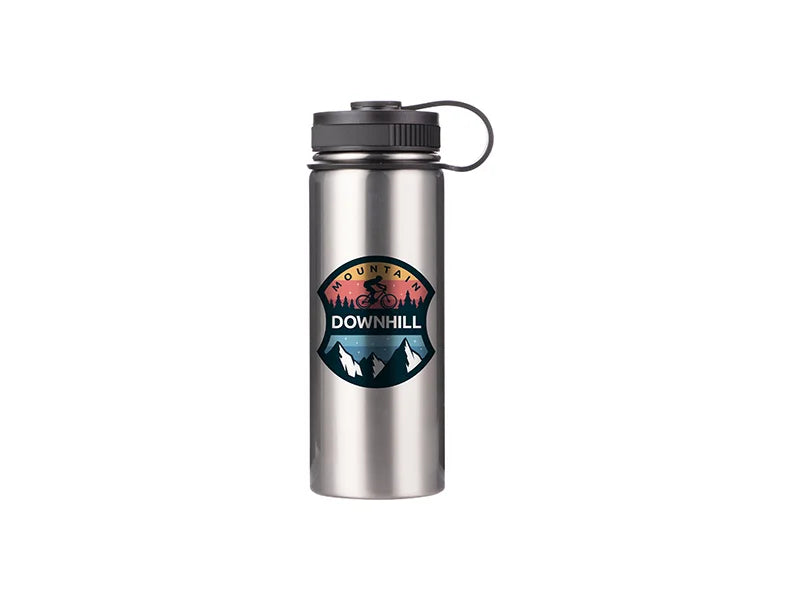 Sublimation 18oz/550ml Stainless Steel Flask w/ Portable Lid (Silver)