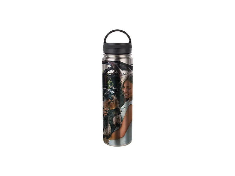 Sublimation 25oz/750ml Stainless Steel Flask w/ Portable Lid (Silver)