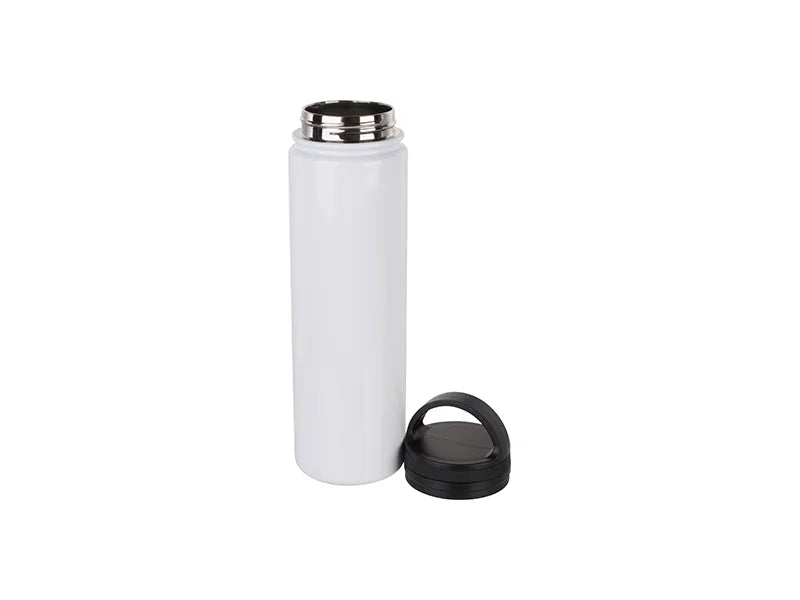 Sublimation 25oz/750ml Stainless Steel Flask w/ Portable Lid (White)