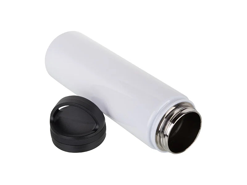 Sublimation 25oz/750ml Stainless Steel Flask w/ Portable Lid (White)