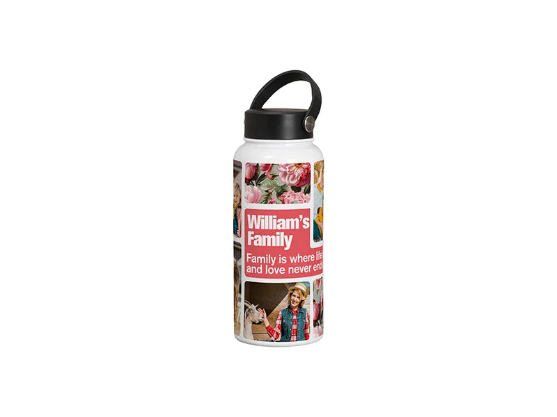 32oz Sublimation Water Bottle Flask (White)