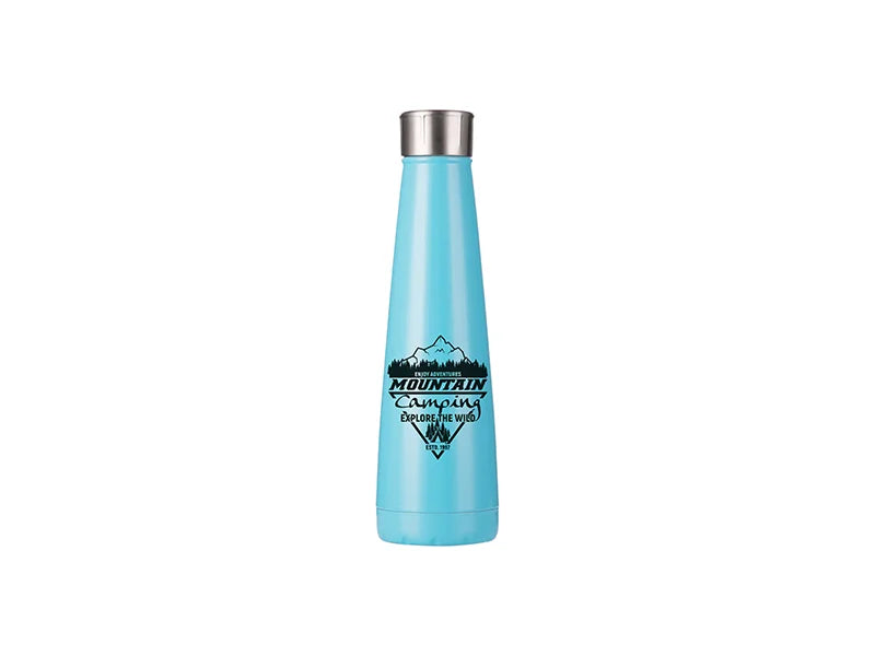 Sublimation 14oz/420ml Stainless Steel Pyramid Shaped Bottle (Blue)