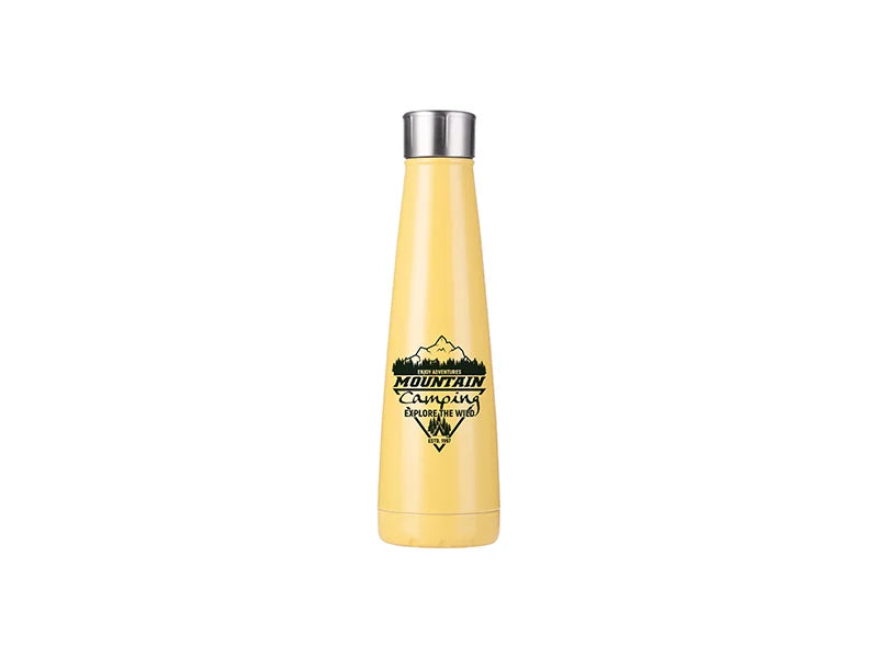 Sublimation 14oz/420ml Stainless Steel Pyramid Shaped Bottle (Yellow)