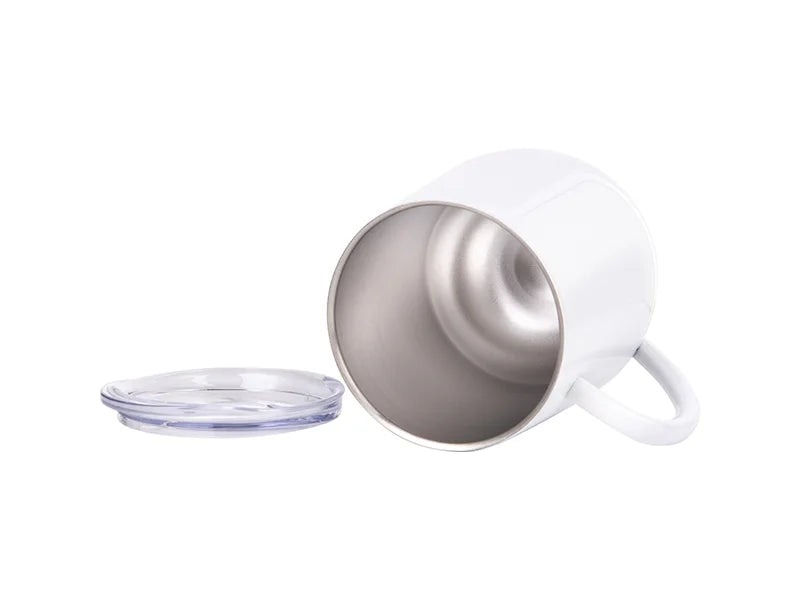Sublimation 12oz/360ml Stainless Steel Stemless Wine Cup with Handle (White)