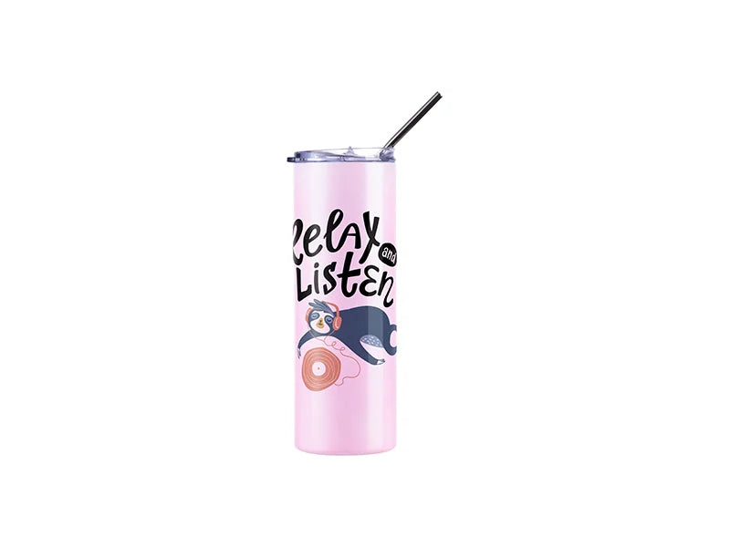 20oz/600ml Sublimation Heat-Sensitive Color Changing Stainless Steel Skinny Tumbler (Light Blue to Pink)