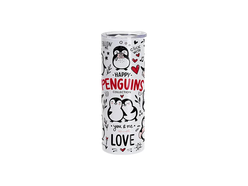 Sublimation Blanks 20oz/600ml Crackle Finish Stainless Steel Skinny Tumbler(White)