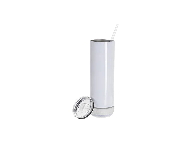 Sublimation Blanks 20oz/600ml White Stainless Steel Tumbler with White Bluetooth Speaker