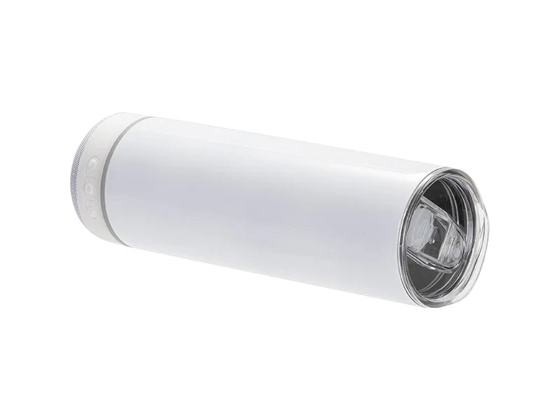 Sublimation Blanks 20oz/600ml White Stainless Steel Tumbler with White Bluetooth Speaker