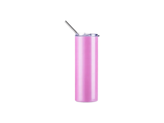 20oz/600ml SS  Color Changing Tumbler with Straw & Lid(UV-Activated, White to Red)