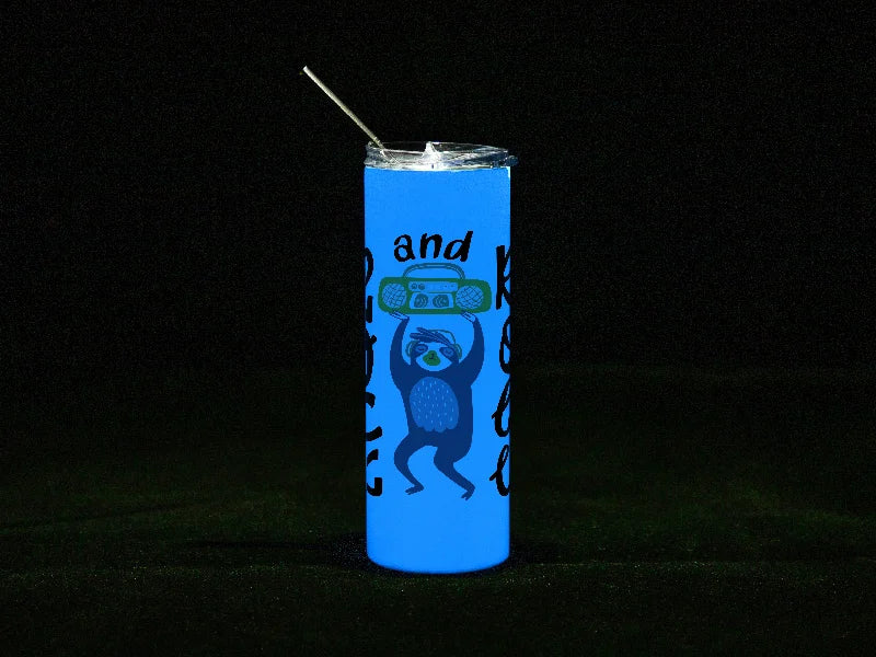 20oz/600ml Sublimation Luminous Stainless Steel Skinny Tumbler (White to Blue)