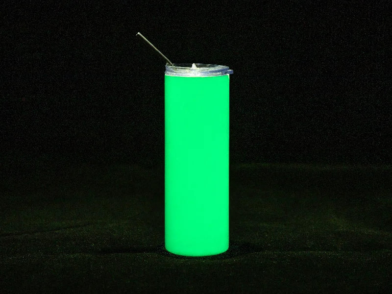 20oz/600ml Sublimation Luminous Stainless Steel Skinny Tumbler (White to Green)
