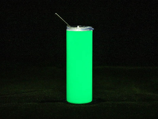 20oz/600ml Sublimation Luminous Stainless Steel Skinny Tumbler (White to Green)