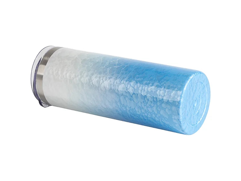 Sublimation 20oz/600ml 3D Puffy Cloud Stainless Steel Skinny Tumbler w/ Straw (Gradient White & Light Blue)
