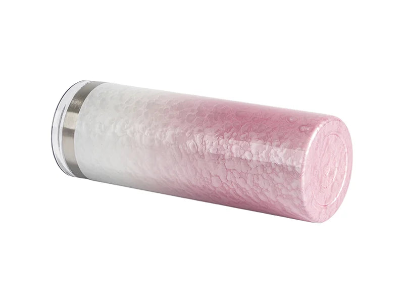 Sublimation 20oz/600ml 3D Puffy Cloud Stainless Steel Skinny Tumbler w/ Straw (Gradient White & Pink)