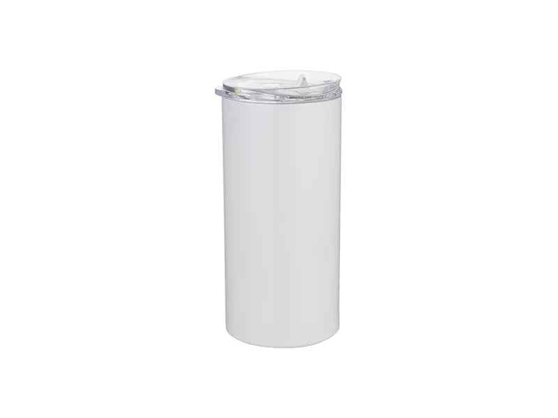 Sublimation 16oz/480ml Stainless Steel Skinny Tumbler with Straw & Lid (White)