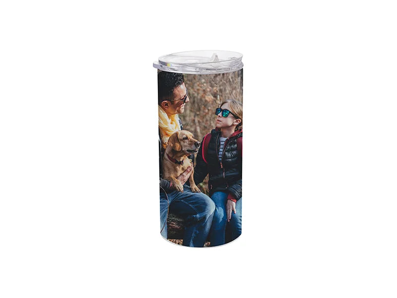Sublimation 16oz/480ml Stainless Steel Skinny Tumbler with Straw & Lid (White)