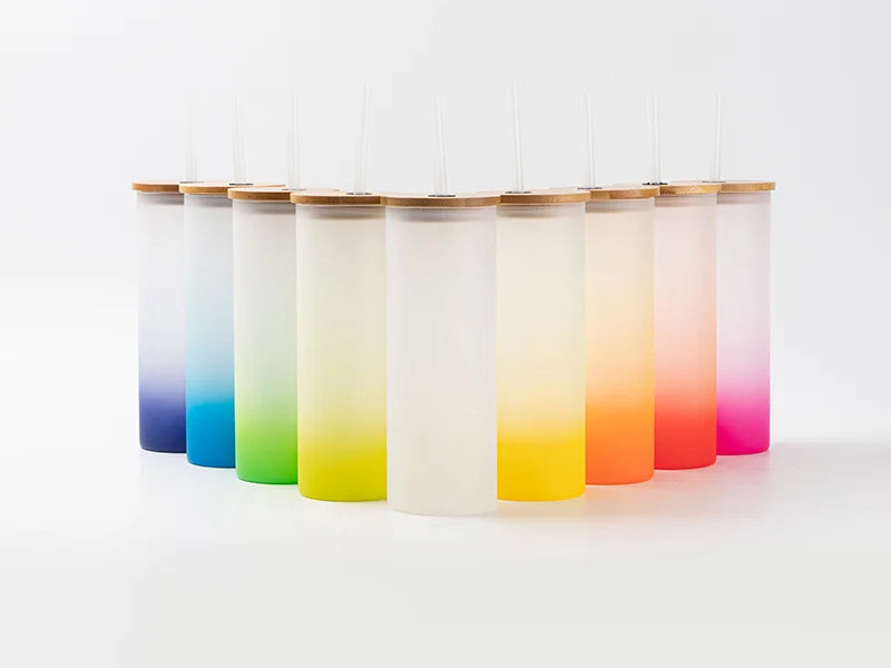 17oz/500ml Sublimation Blanks Glass Skinny Tumbler (Frosted)