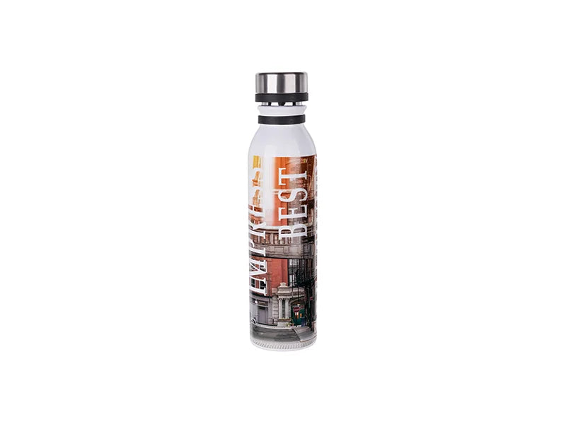 Sublimation 20oz/600ml Stainless Steel Flask w/ Portable Lid (White)
