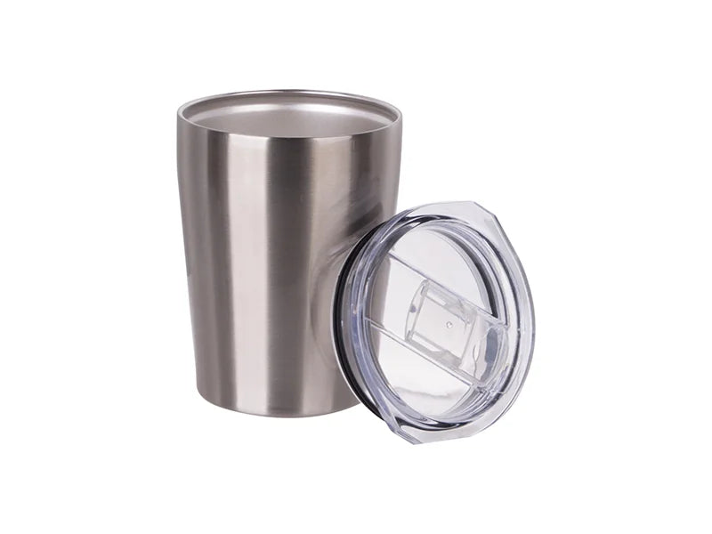 Sublimation 8oz/240ml Stainless Steel Milk Mug w/ Plastic Lid (Silver)