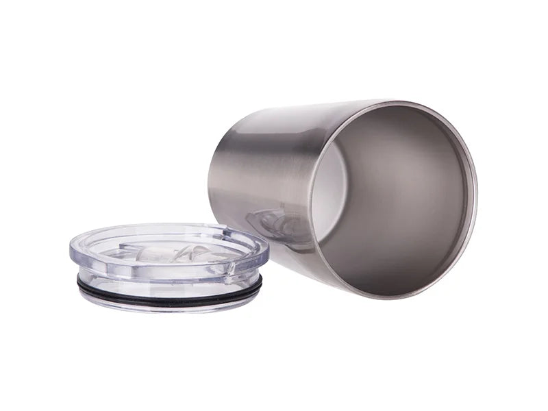 Sublimation 8oz/240ml Stainless Steel Milk Mug w/ Plastic Lid (Silver)