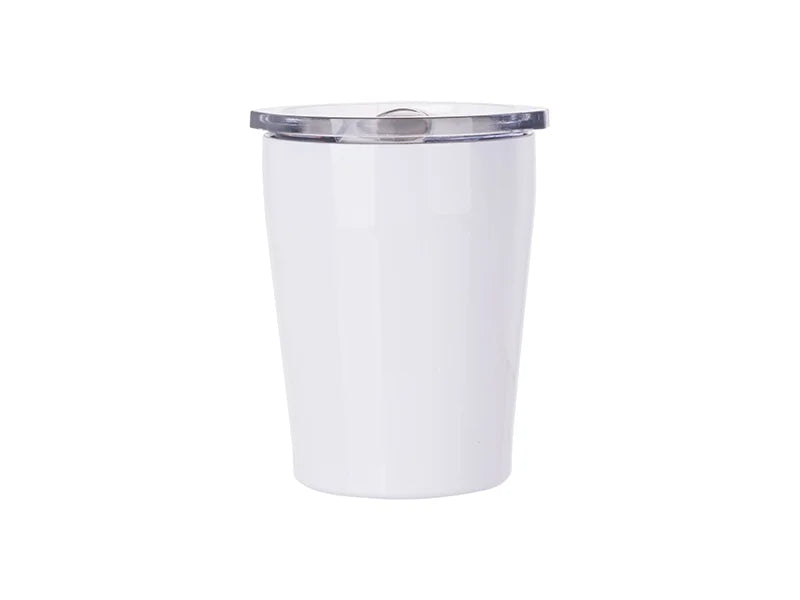Sublimation 8oz/240ml Stainless Steel Milk Mug w/ Plastic Lid (White)