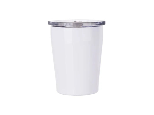 Sublimation 8oz/240ml Stainless Steel Milk Mug w/ Plastic Lid (White)