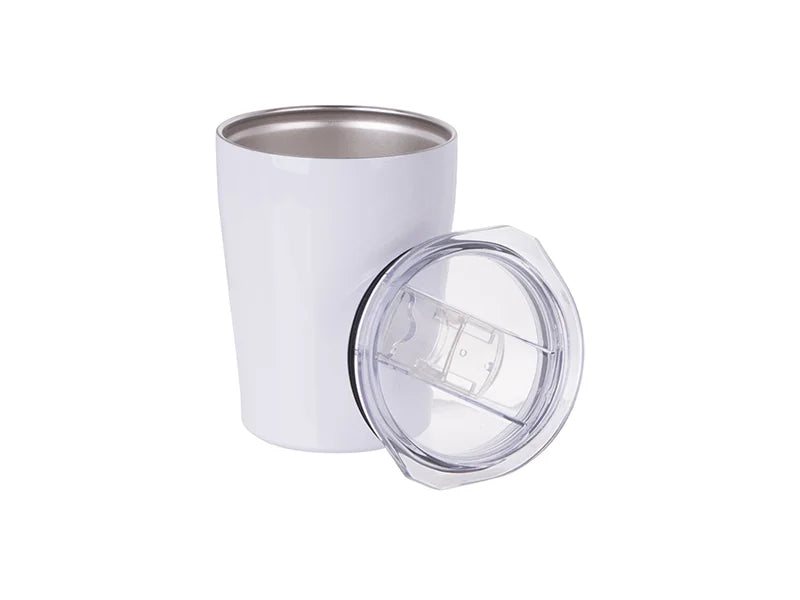 Sublimation 8oz/240ml Stainless Steel Milk Mug w/ Plastic Lid (White)