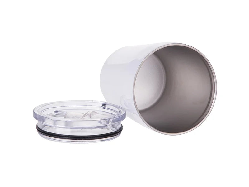 Sublimation 8oz/240ml Stainless Steel Milk Mug w/ Plastic Lid (White)