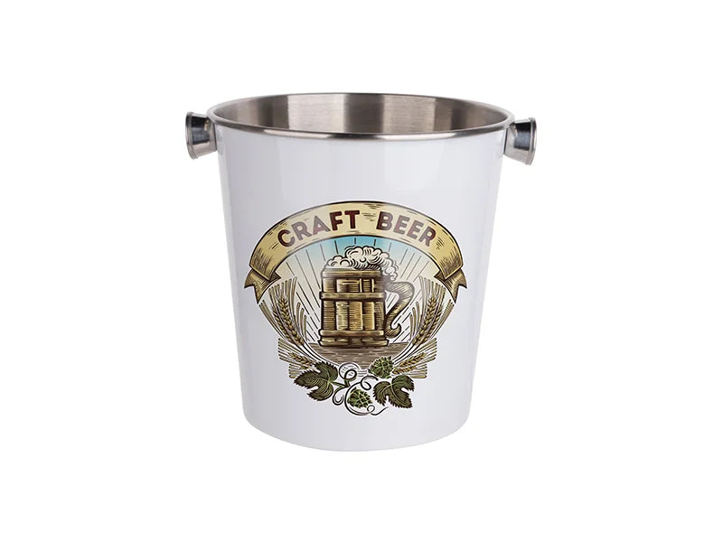 Sublimation Stainless Steel Ice Bucket (White) MOQ:1000