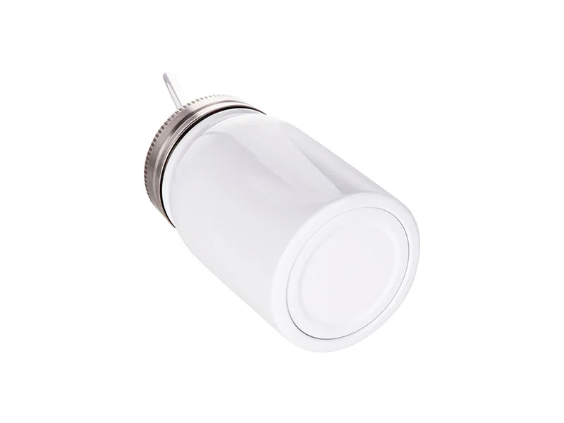 17oz/500ml Sublimation Stainless Steel Mason Tumbler with Straw (White)