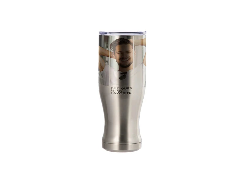 25oz/750ml Sublimation Stainless Steel Pilsner Style Tumbler (Silver)