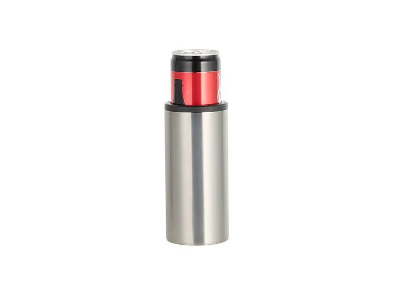12oz/350ml Sublimation Stainless Steel Skinny Can Cooler (Silver)