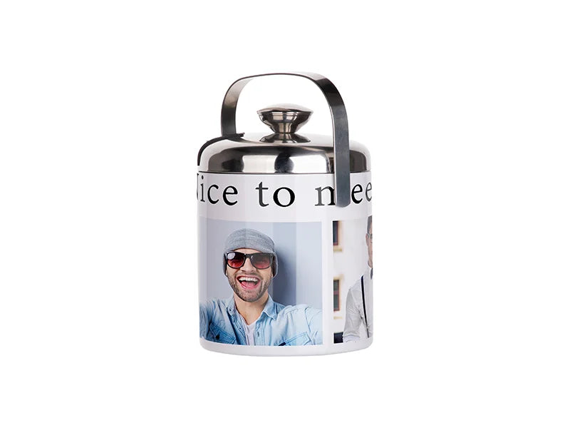 Sublimation 44oz/1300ml Stainless Steel Ice Bucket Set (White)