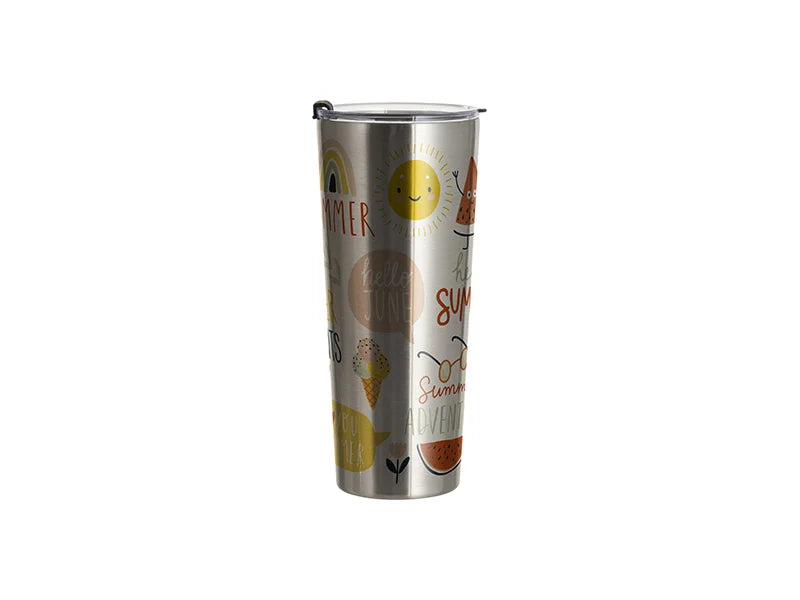 Sublimation Blanks 24oz/700ml White Stainless Steel Water Bottle(Silver)