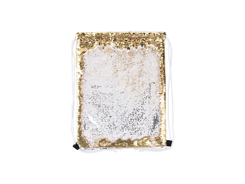 Sublimation Sequin Drawstring Backpack ( Gold/Silver, 36*45cm)