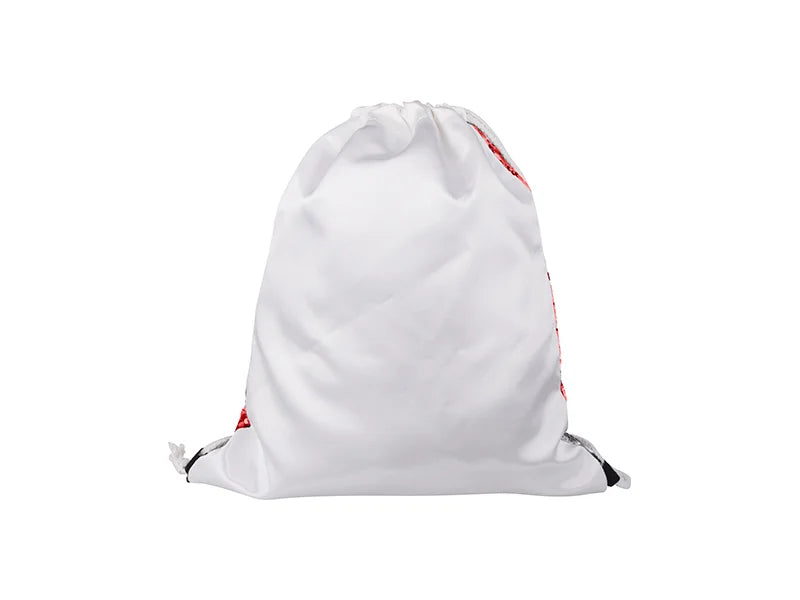 Sublimation Sequin Drawstring Backpack (Red/White)