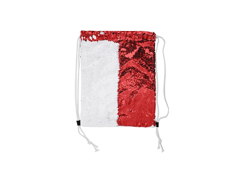 Sublimation Sequin Drawstring Backpack (Red/White)