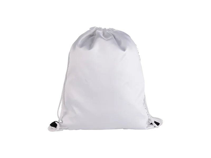 Sublimation Sequin Drawstring Backpack (White/Silver, 36*45cm)
