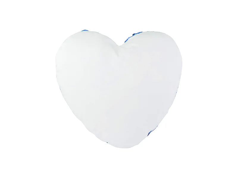 Sublimation Heart Shaped Sequin Pillow Cover (Dark Blue w/ White, 39*44cm)