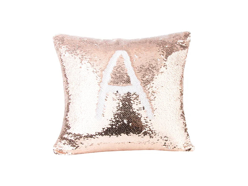 Sublimation Flip Sequin Pillow Cover (Champagne w/ White, 40*40cm)