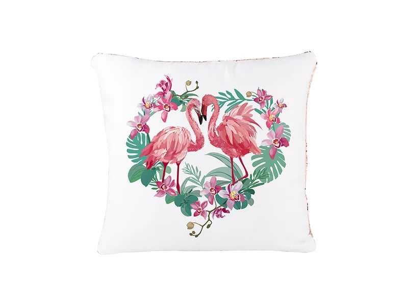 Sublimation Flip Sequin Pillow Cover (Champagne w/ White, 40*40cm)