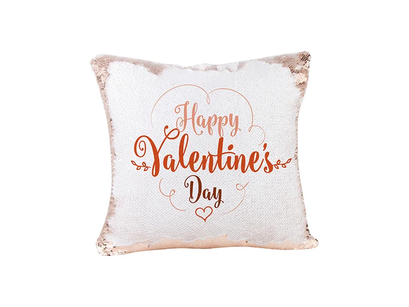 Sublimation Flip Sequin Pillow Cover (Champagne w/ White, 40*40cm)