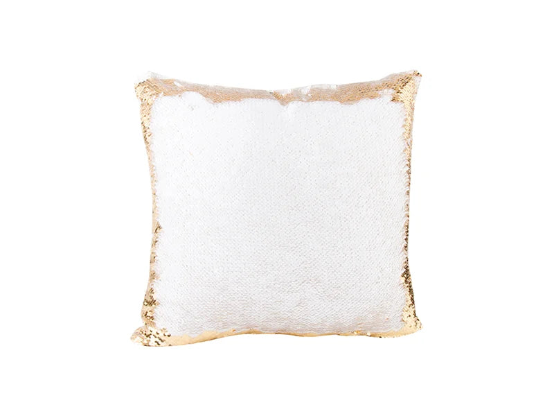 Sublimation Flip Sequin Pillow Cover (Gold w/ White, 40*40cm)