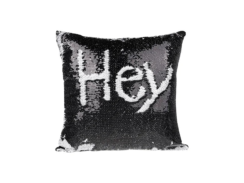 Sublimation Flip Sequin Pillow Cover (Black/white)