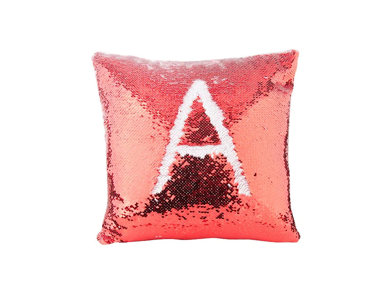 Sublimation Flip Sequin Pillow Cover (Red w/ White, 40*40cm)